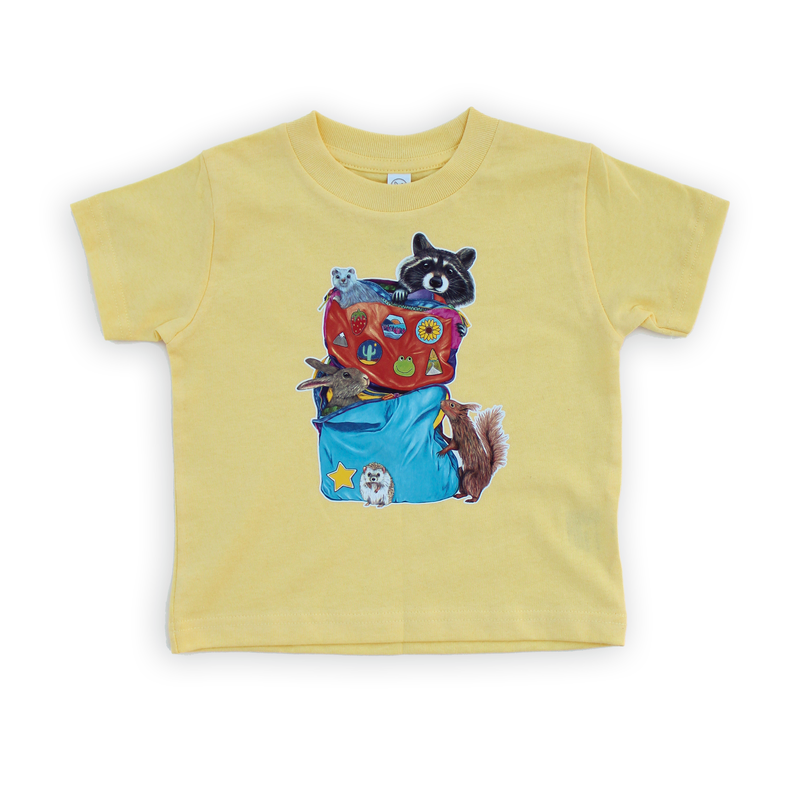 Yellow Animal Backpack Toddler T-Shirt
