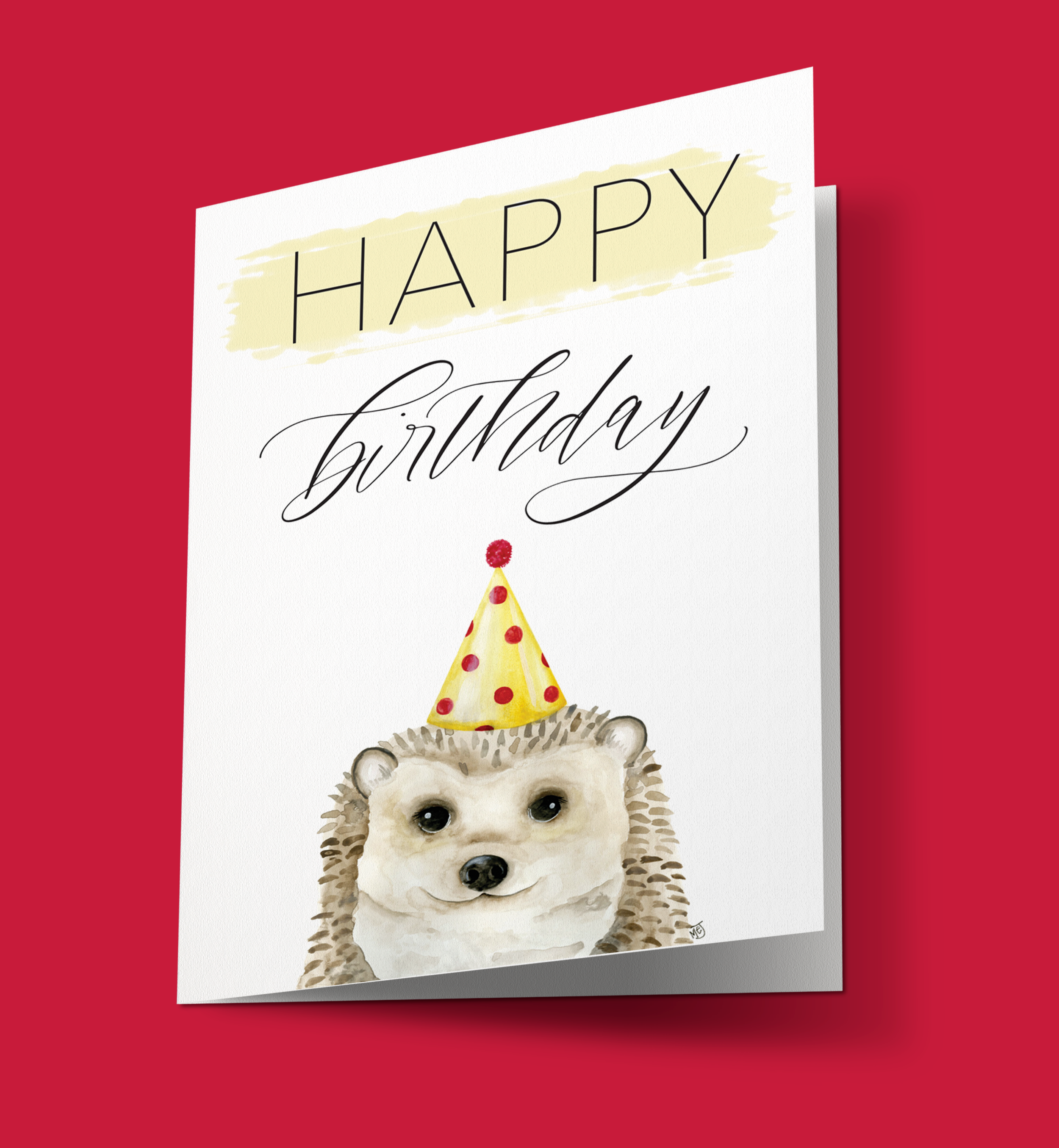 Hedgehog Happy Birthday Greeting Card