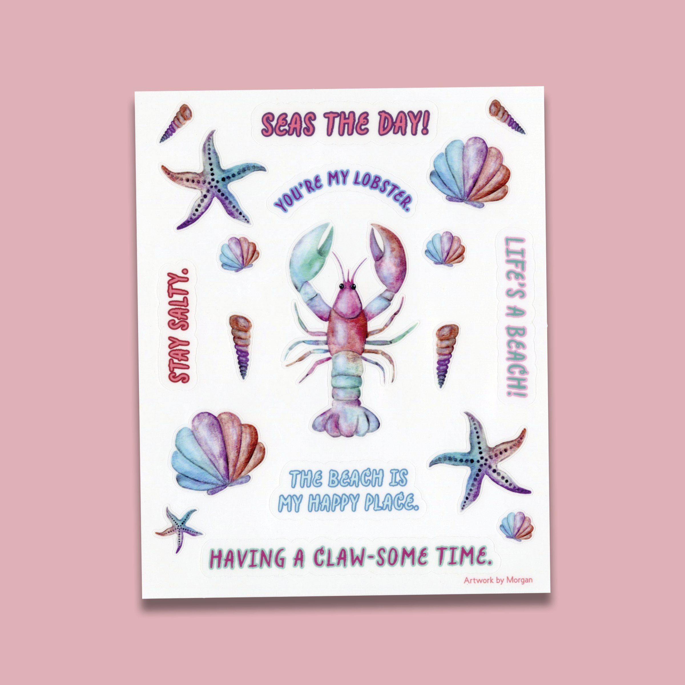 Beach Lobster Sticker Sheet