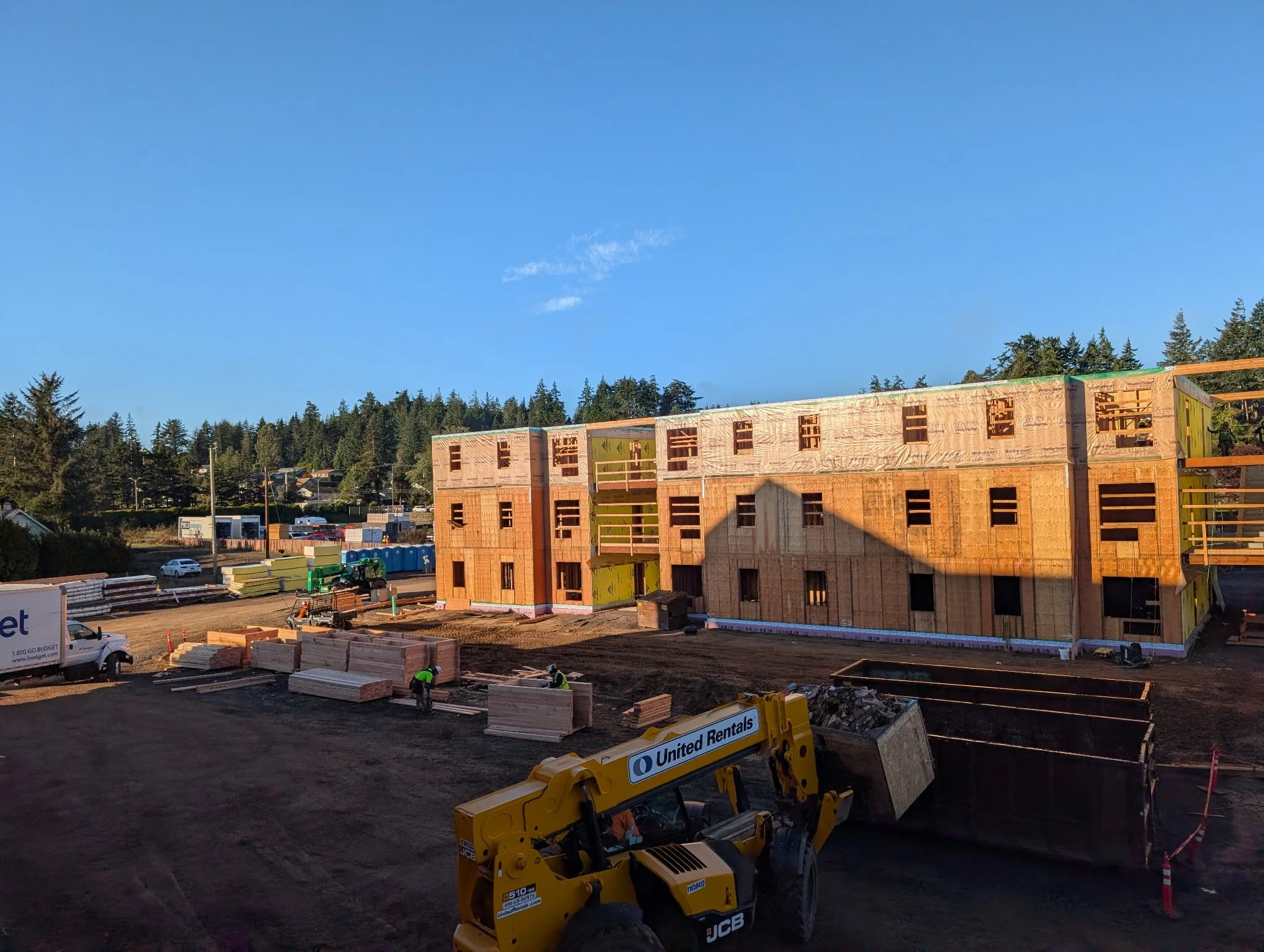 Image of construction progress for North Bend Family Housing development.