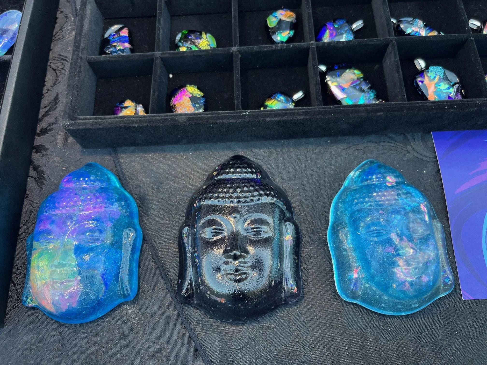 Handmade Dichroic Glass Objet D'Art Buddha Keepsakes