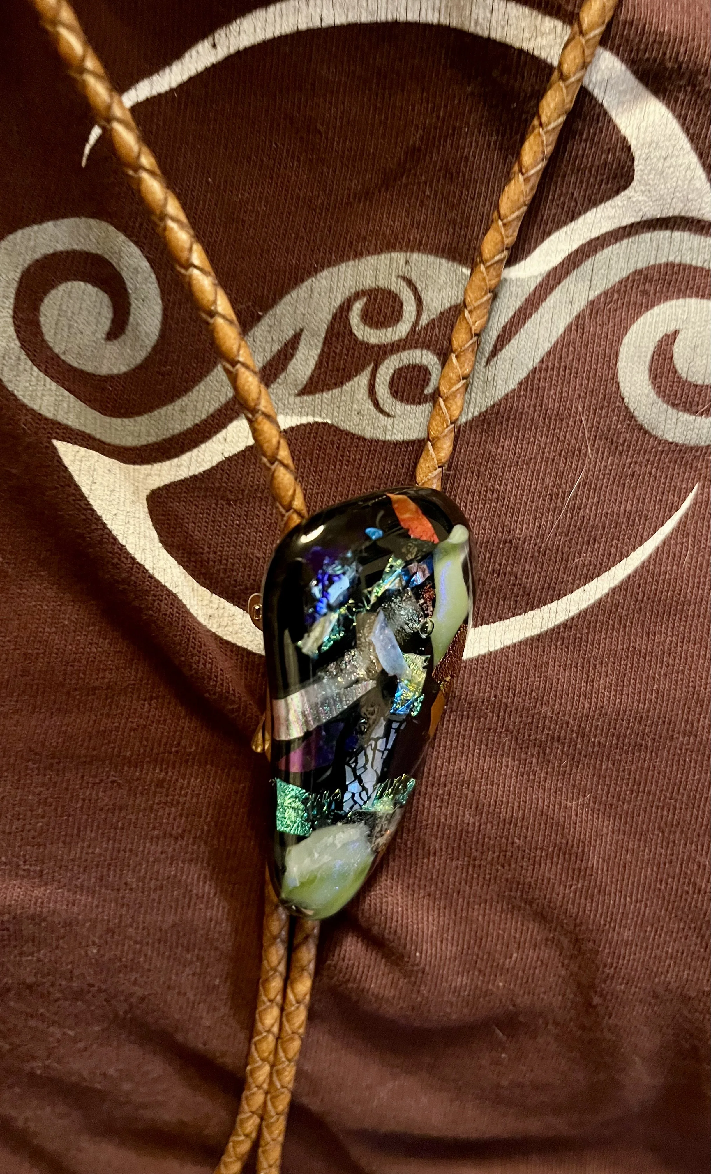Dichroic Glass Objet d'Art Spirit Stone Bolo #4