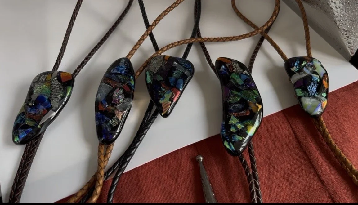 Handmade Dichroic Glass Objet D'Art "Spirit Stone" Bolos