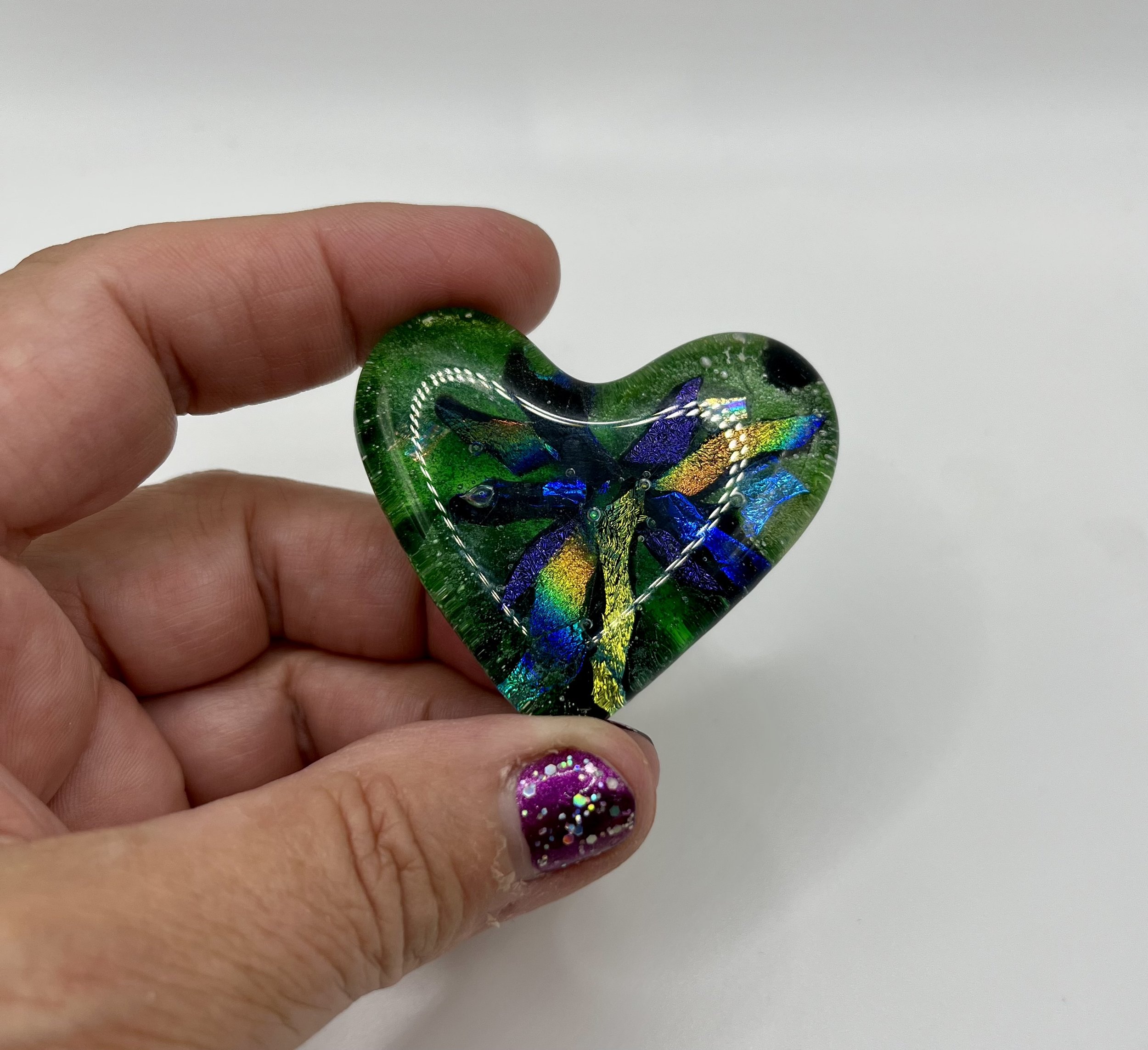 Dichroic Glass Heart Objet d'Art Keepsake #625 - SOLD