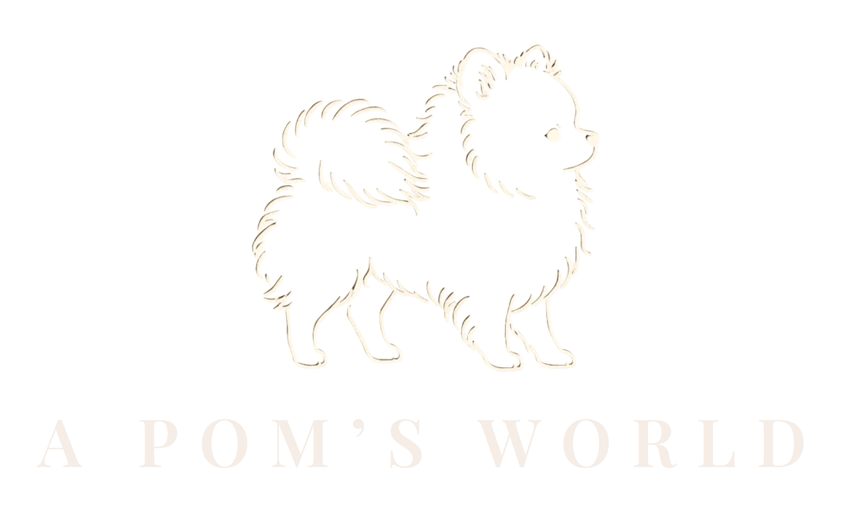 A Pom's World logo stacked