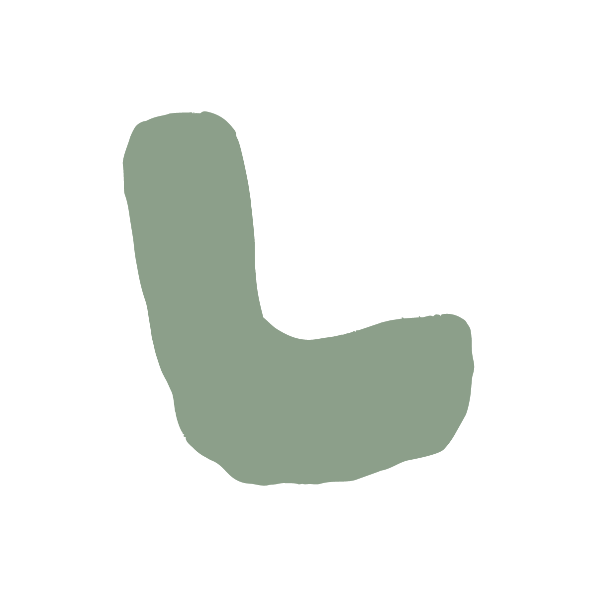 Illustration of a green, L-shaped letter.