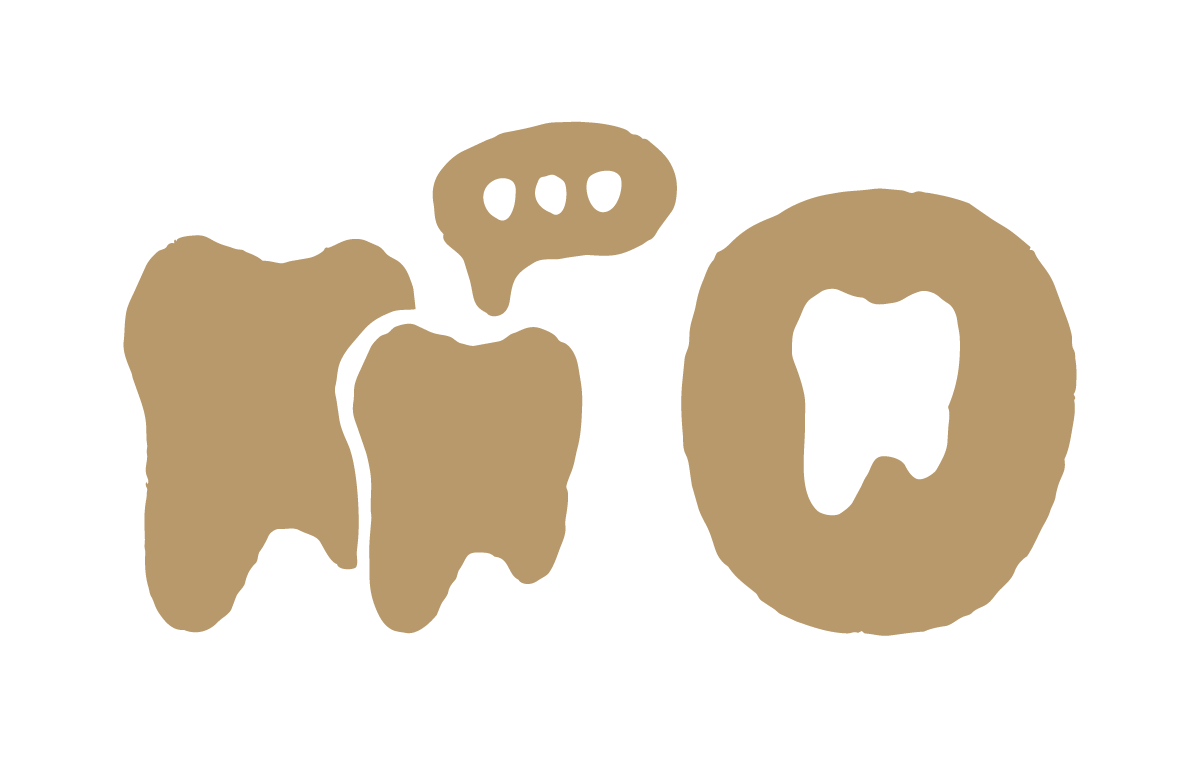 Teeth icons talking to one another.