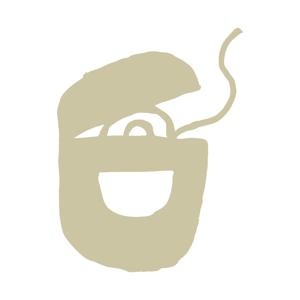 Silhouette of a smiling person with a beard, wearing glasses, and smoking a cigarette.