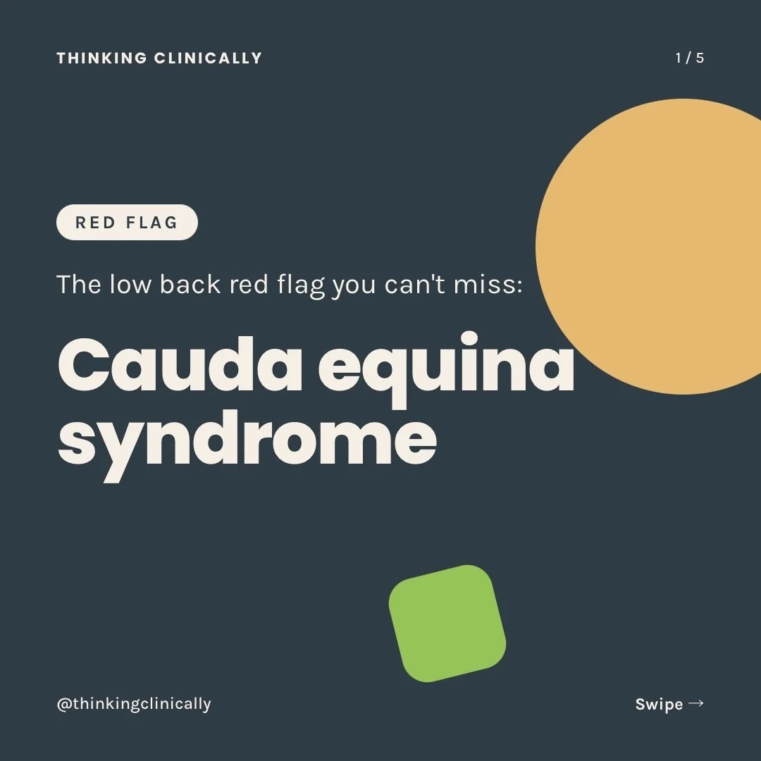 Your red flag screen isn't a box to check. It's how you protect your patient.

Students often skip the bladder and bowel questions because they feel awkward. Practice the wording until it doesn't. Your patients will follow your tone.

How do you phra