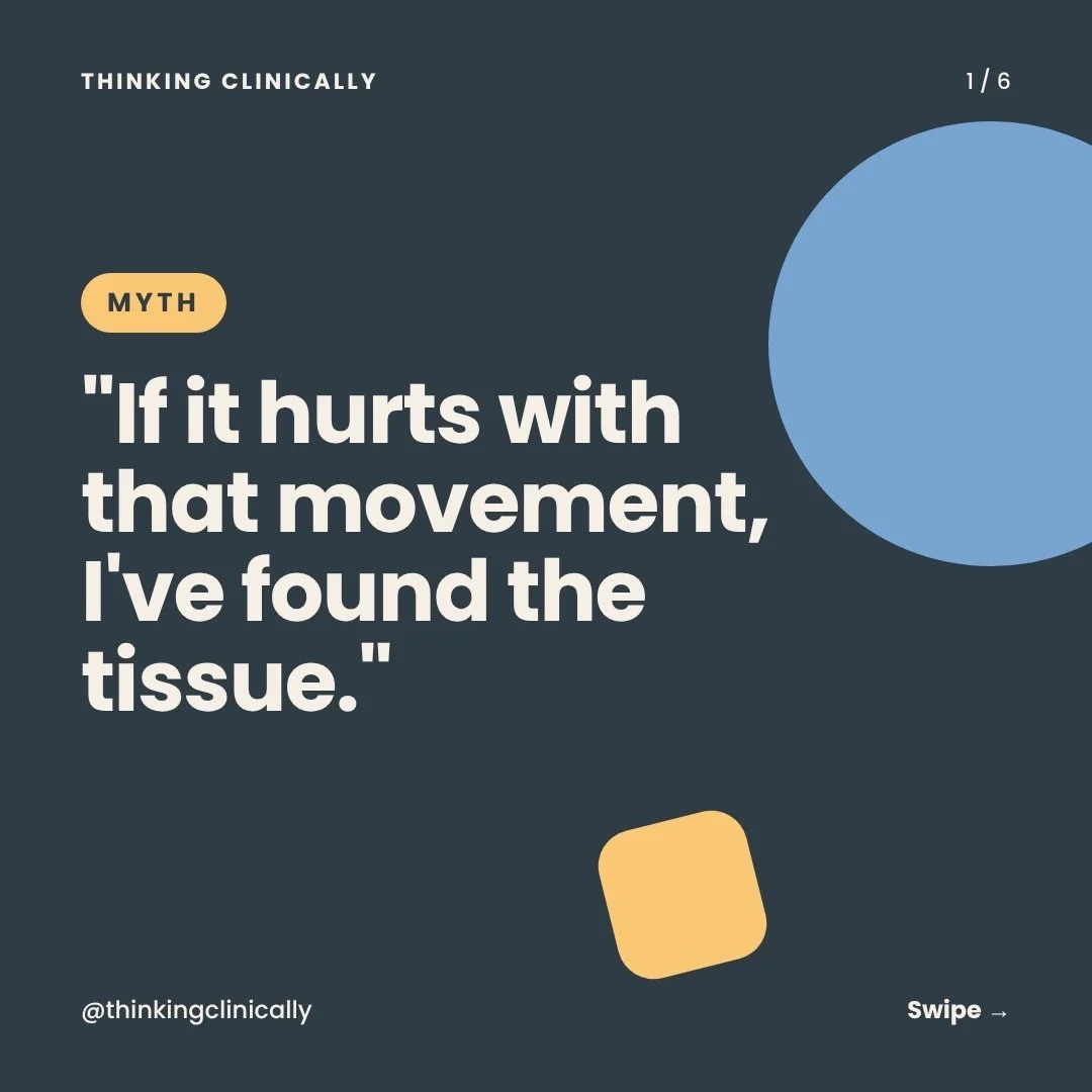 One of the biggest shifts from student to clinician: movement testing tells you how symptoms behave, not always where they come from.

Which of these did you learn as a rule in school? Tell me below.

#physicaltherapy #physicaltherapystudent #dptstud