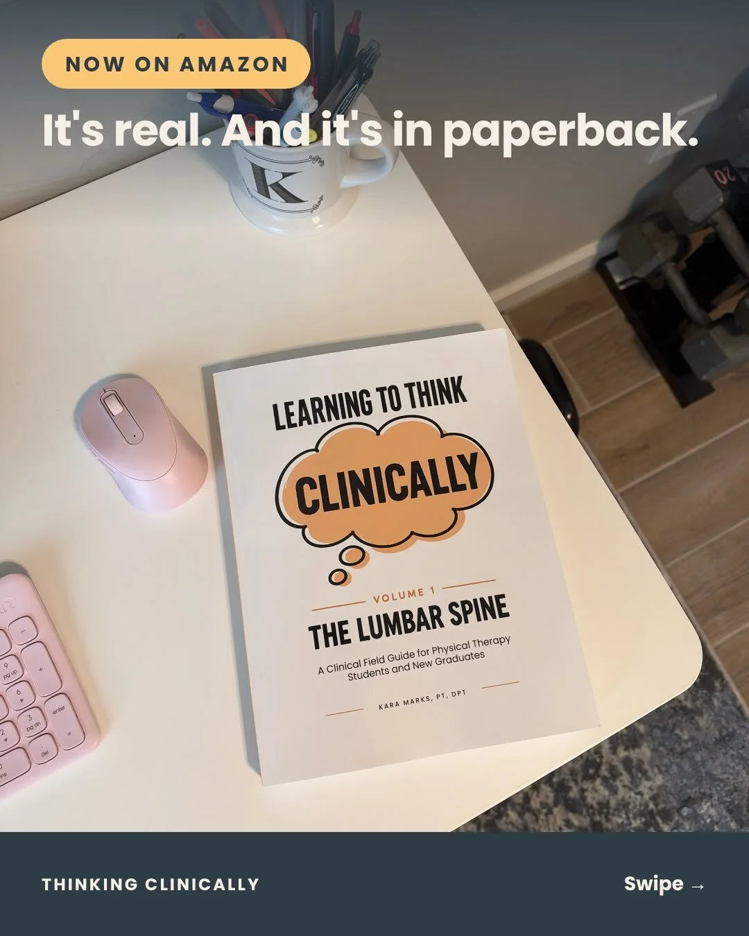 It&rsquo;s real. 📚

Learning to Think Clinically, Volume 1: The Lumbar Spine is now available in paperback on Amazon.

I wrote this book for the student I used to be: the one who knew all the tests but didn&rsquo;t know where to start when a real pa