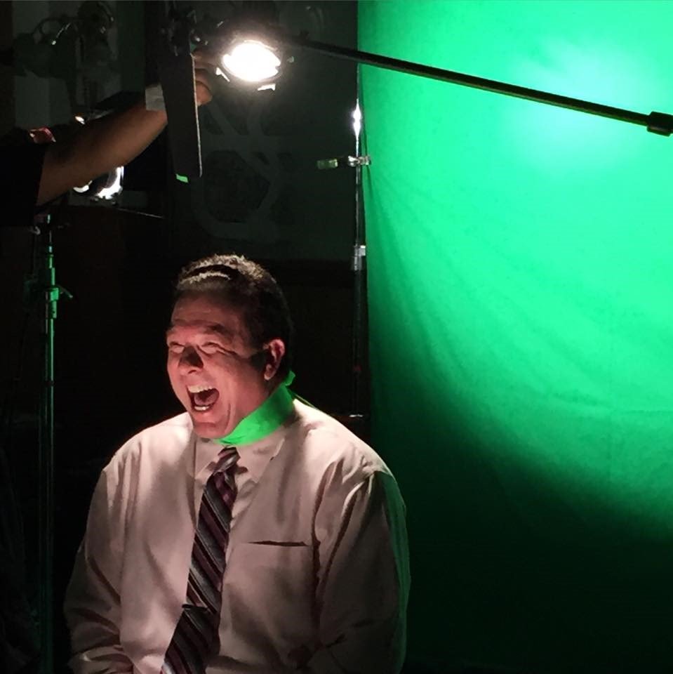 Anthony A. Snow performing in front of a Green Screen for the movie Mamaboy