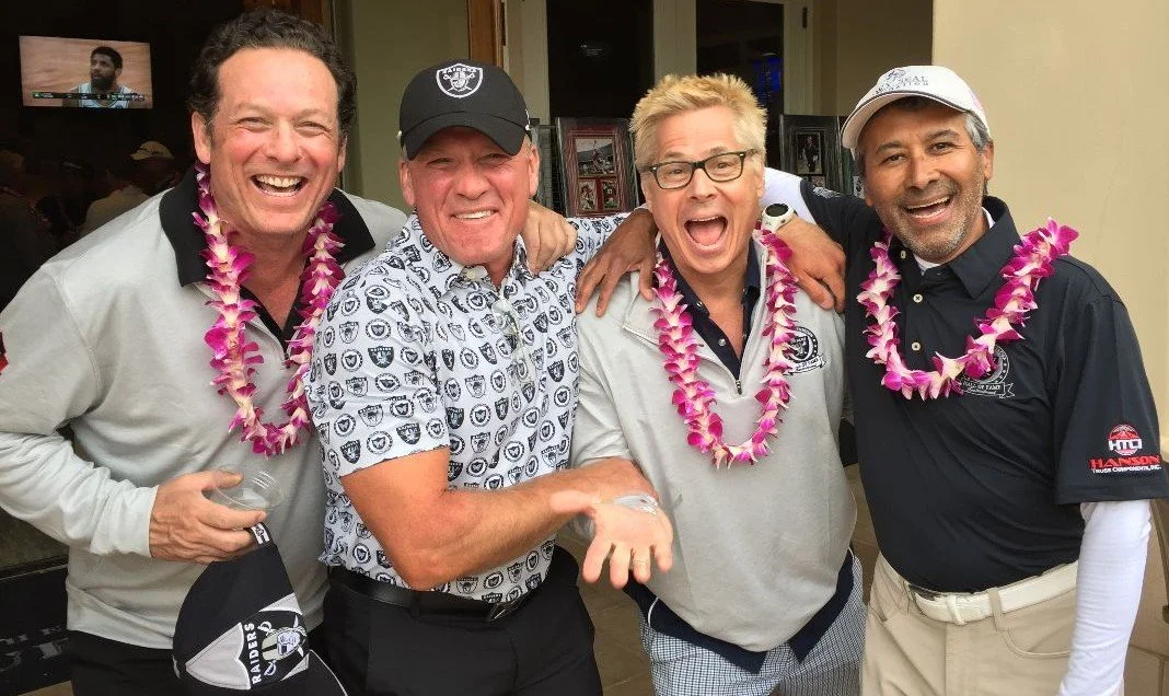 Anthony A. Snow at the Fred Biletnikoff Hall of Fame Invitational with Rick Ravanello and Kato Kaelin .