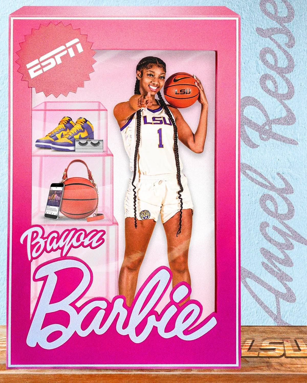 Pitched this custom idea and worked with a designer to bring it to life or Angel Reese.