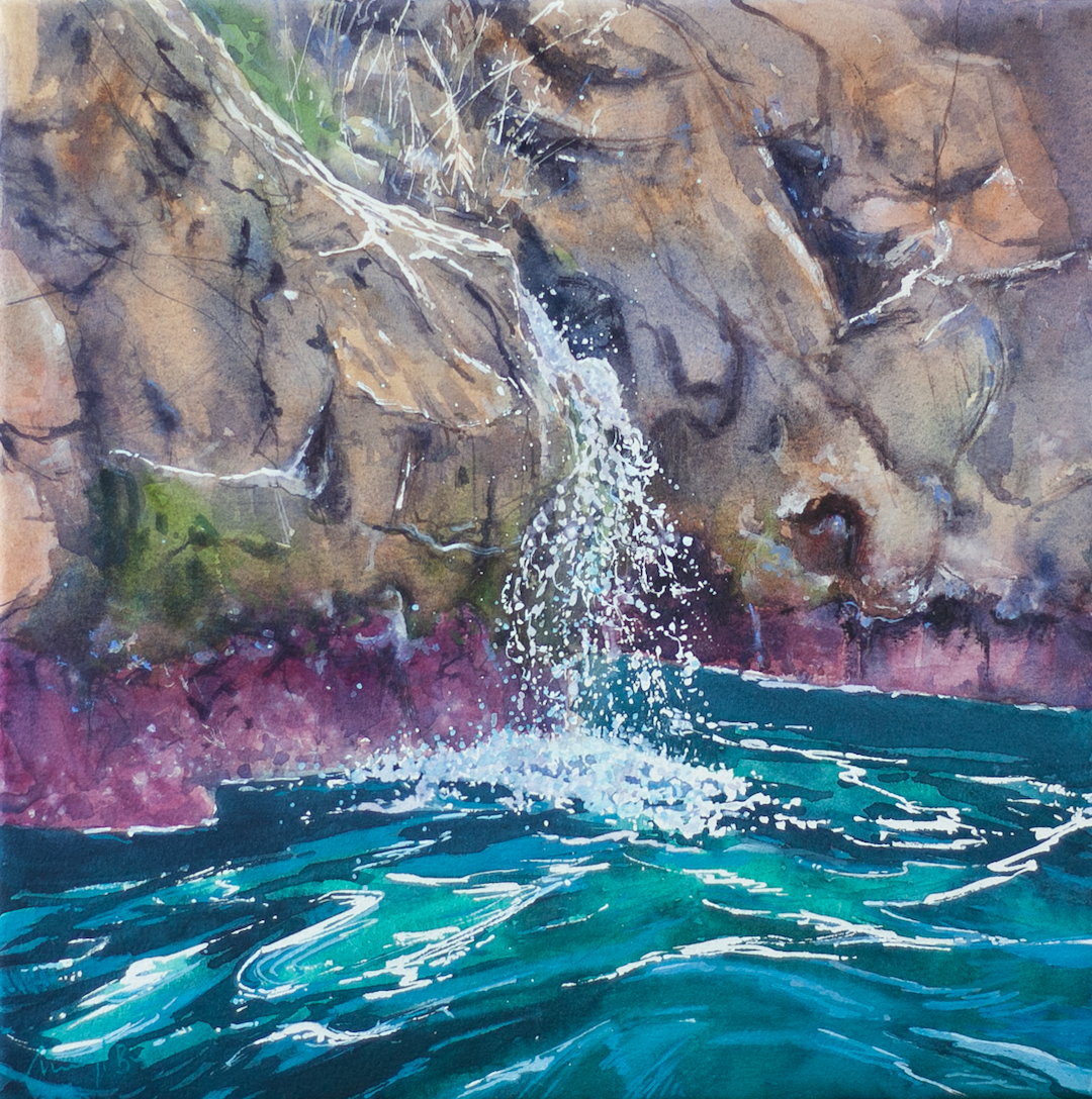 Cheryl Bruce Song of the Falls, watercolour_$780 32x32cm.png