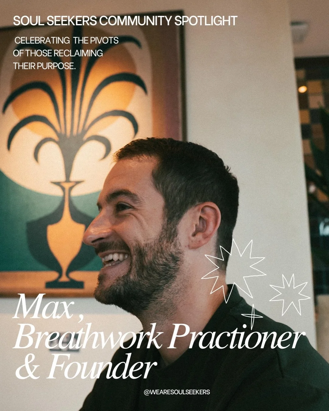 This week&rsquo;s Soul Seekers Spotlight 💛

Meet @max.breathe a beautiful example of what can happen when you choose alignment over convention.

THE OLD:
Investment Advisor

THE NEW:
Sustainability Advisor &amp; Breathwork Practitioner ✨

We are so 