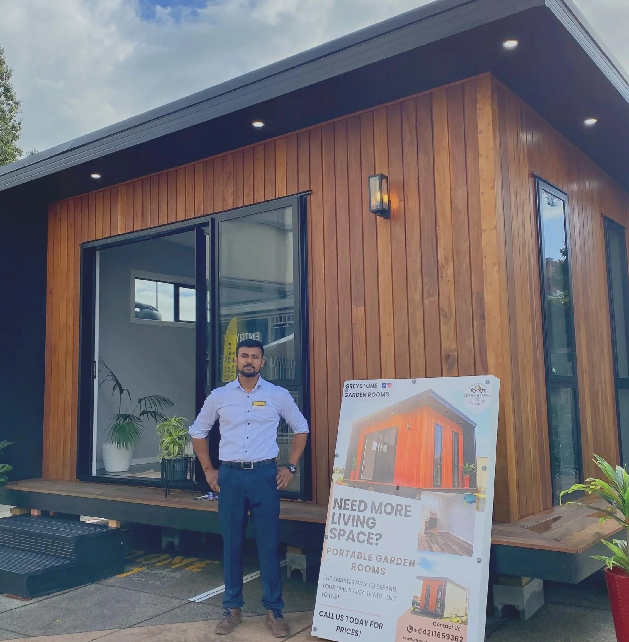 Portable cabin showcased at the home and garden show, auckland