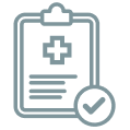 Clipboard with medical cross and checkmark
