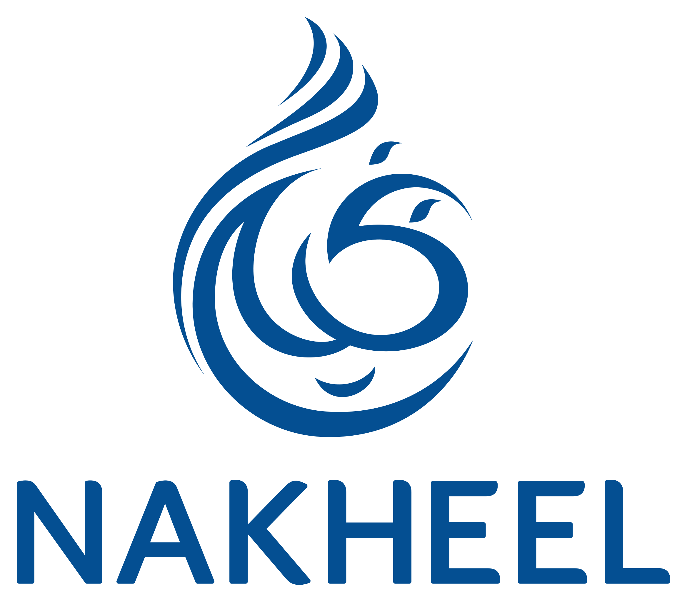 Logo with a stylized eagle and a flame, with the text 'NAKHEEL' below.