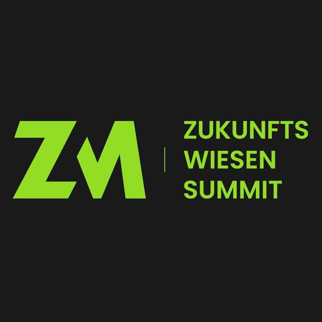 Logo des Zukunfts Wiesen Summit, grüne Buchstaben auf schwarzem Hintergrund.