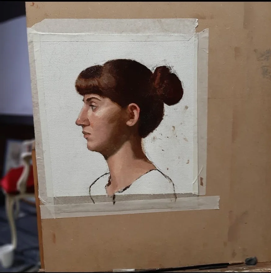 Life model painting