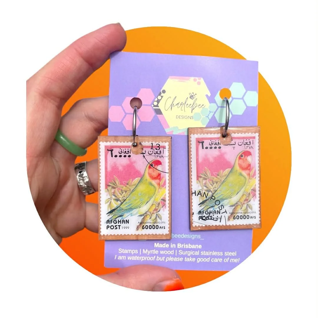 Wooden stamp earrings- large (Copy)