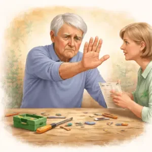 Verweigerung von Hilfe bei demenzkranken Männern