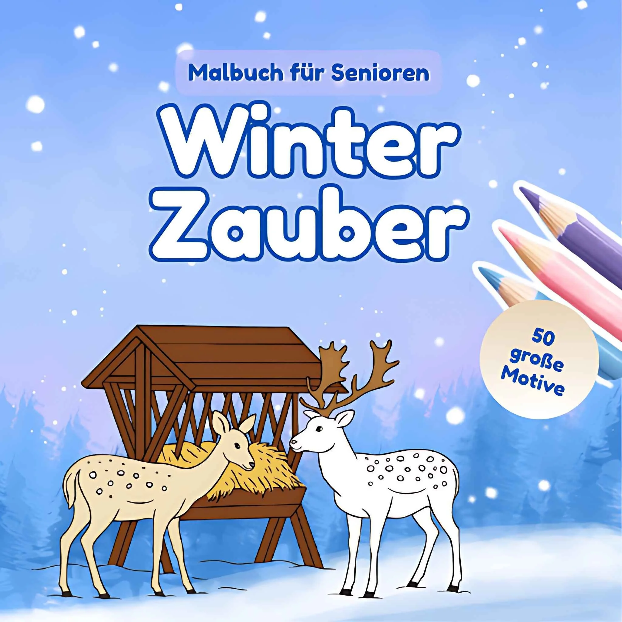 Malbuch für Senioren mit Demenz Winter