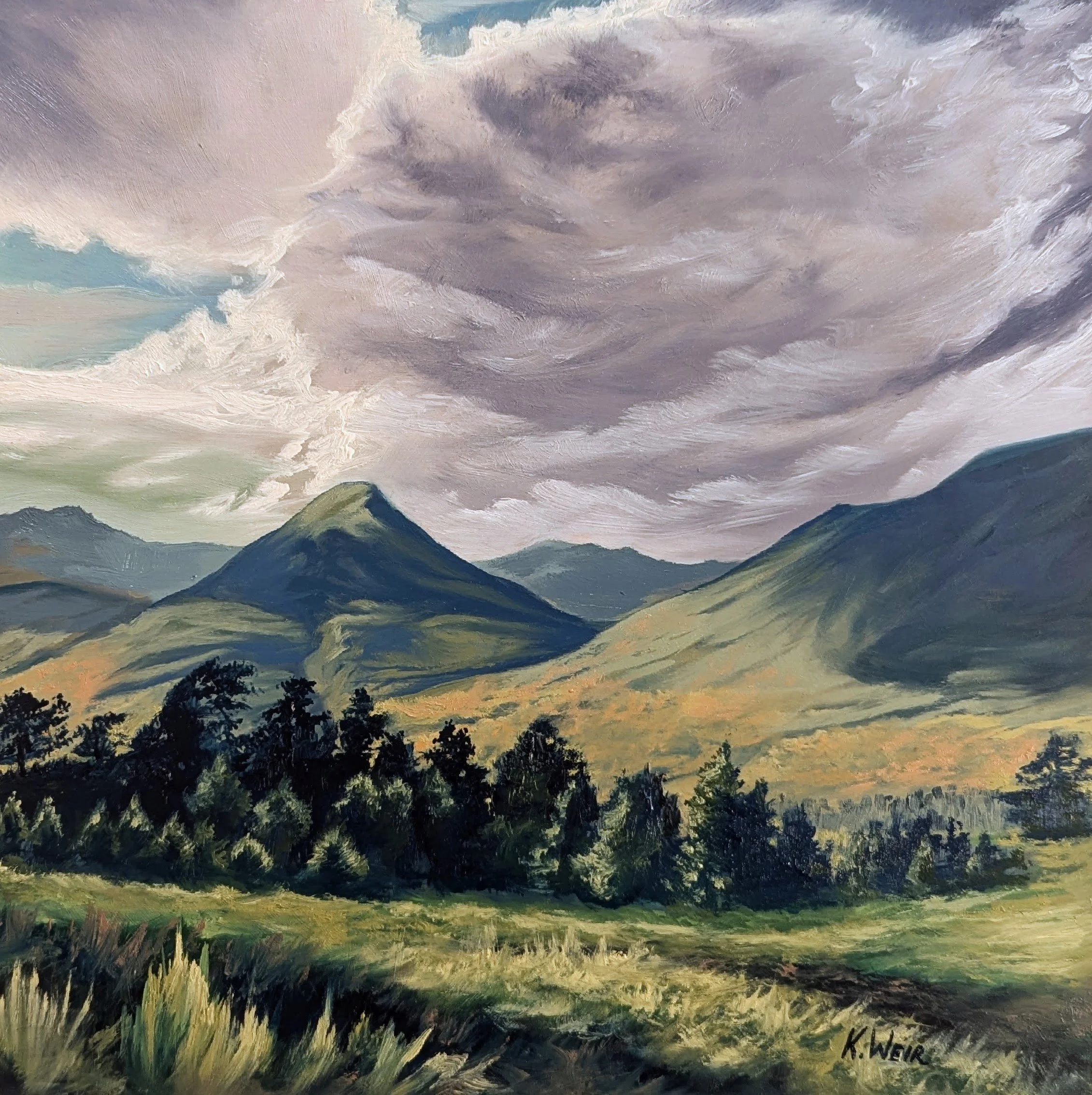 'Glen Affric', Scottish Highlands, 30x30cm oil on board (framed)