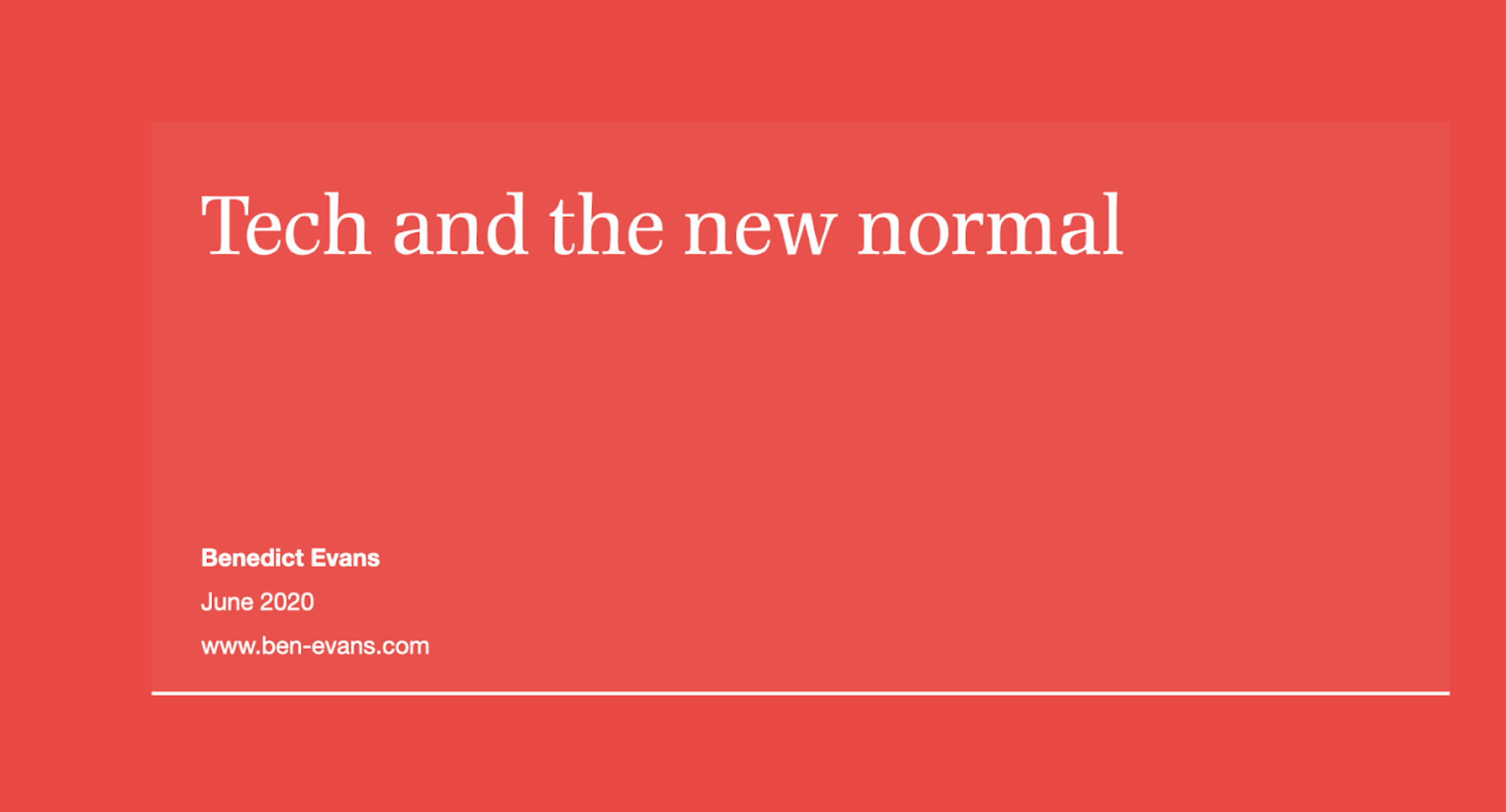 Tech and the new normal