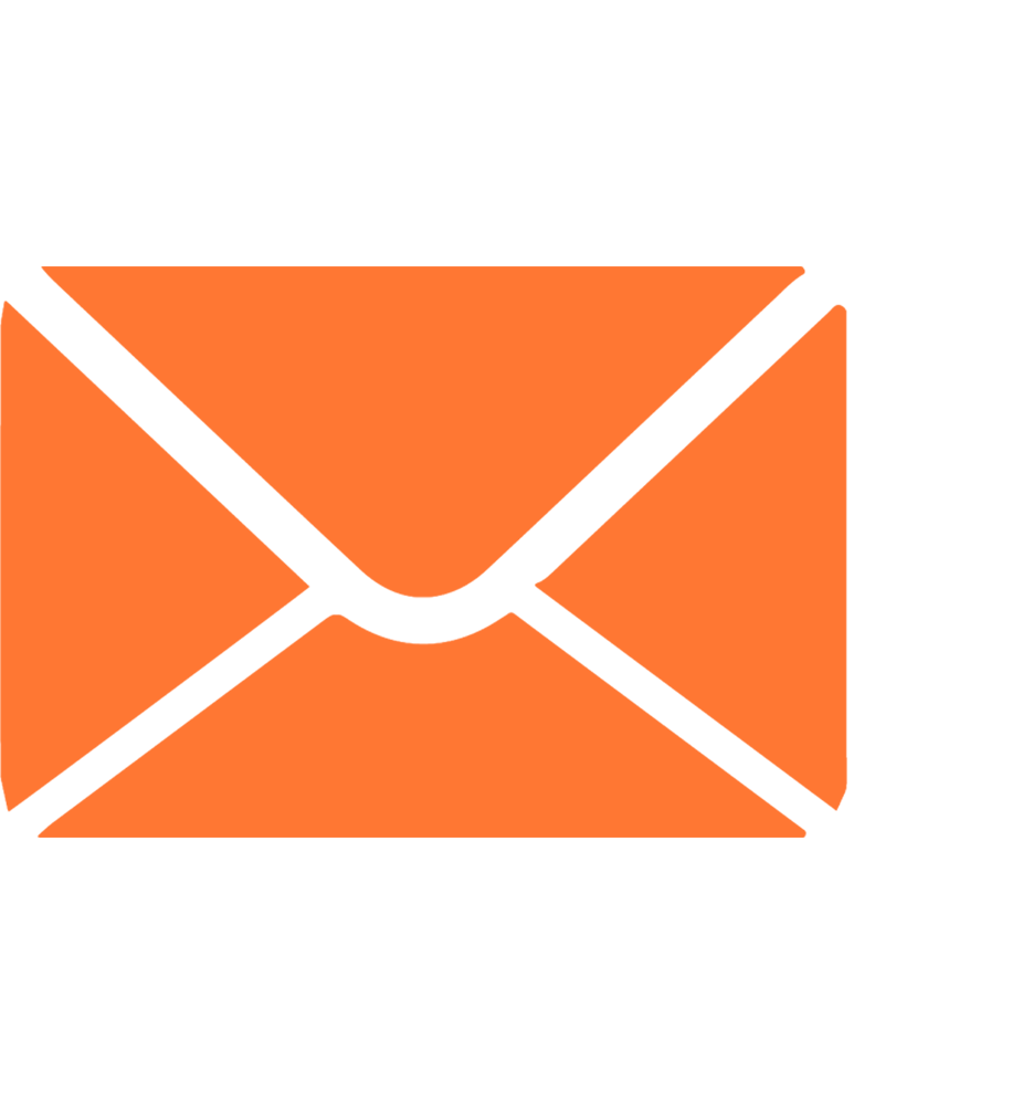 Orange envelope icon on a white background