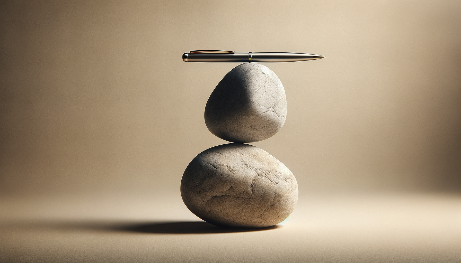 A pen balancing on top of two pebbles with the words "Poetry workshops to unlock your creative potential" written over the top