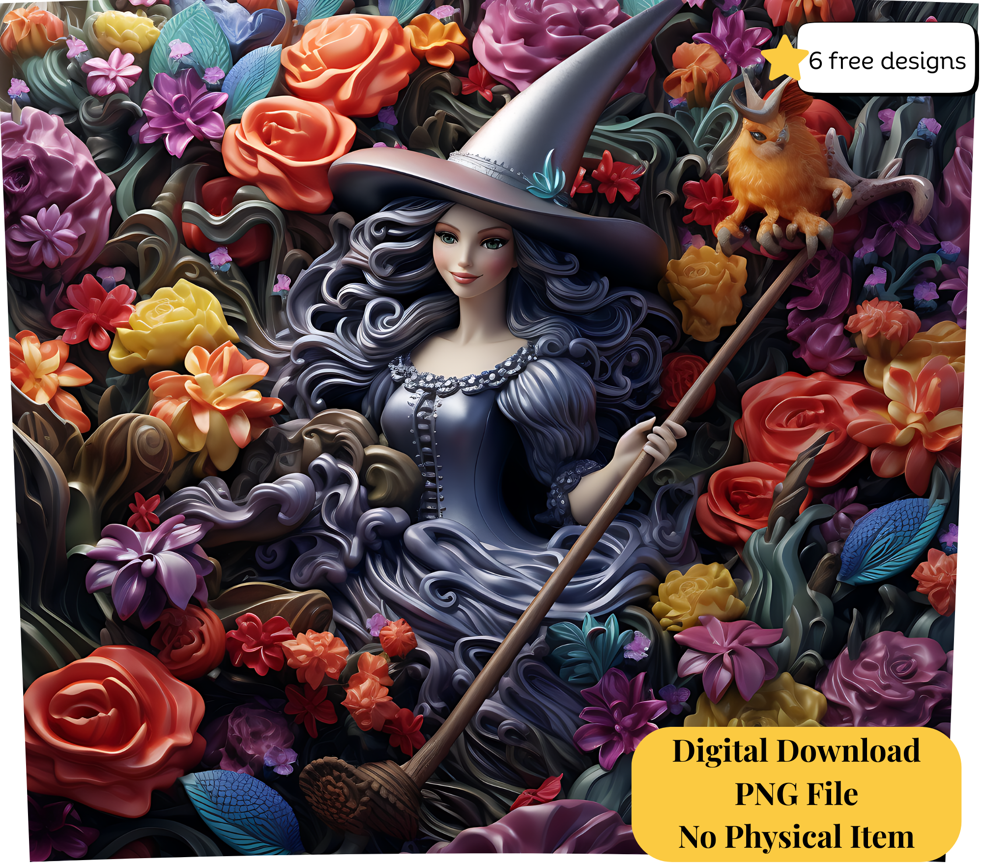 Witch 20oz. Skinny Tumbler Sublimation Design Digital downloadable PNG