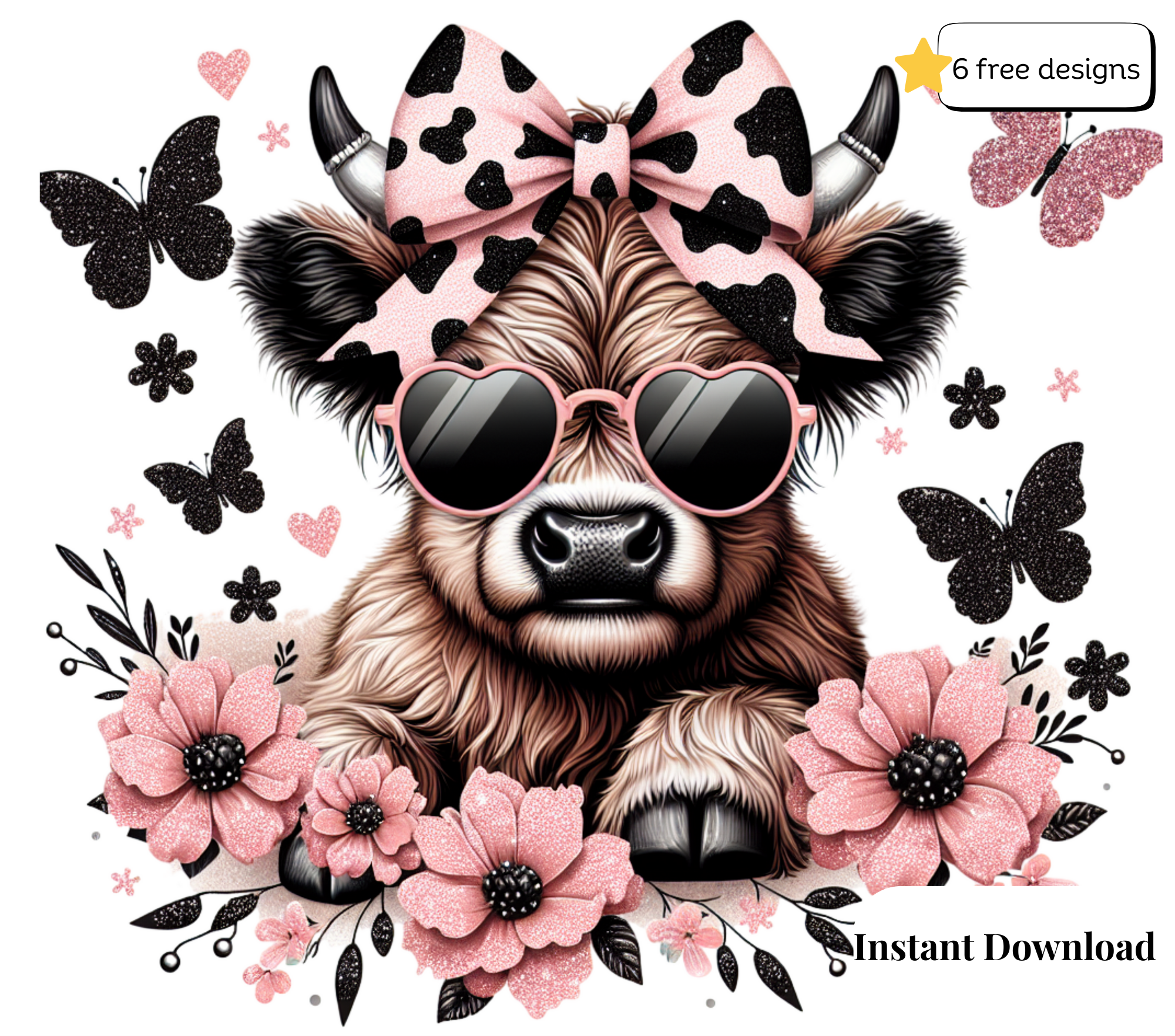 Highland Cow 20oz. Skinny Tumbler Sublimation Design Digital downloadable PNG