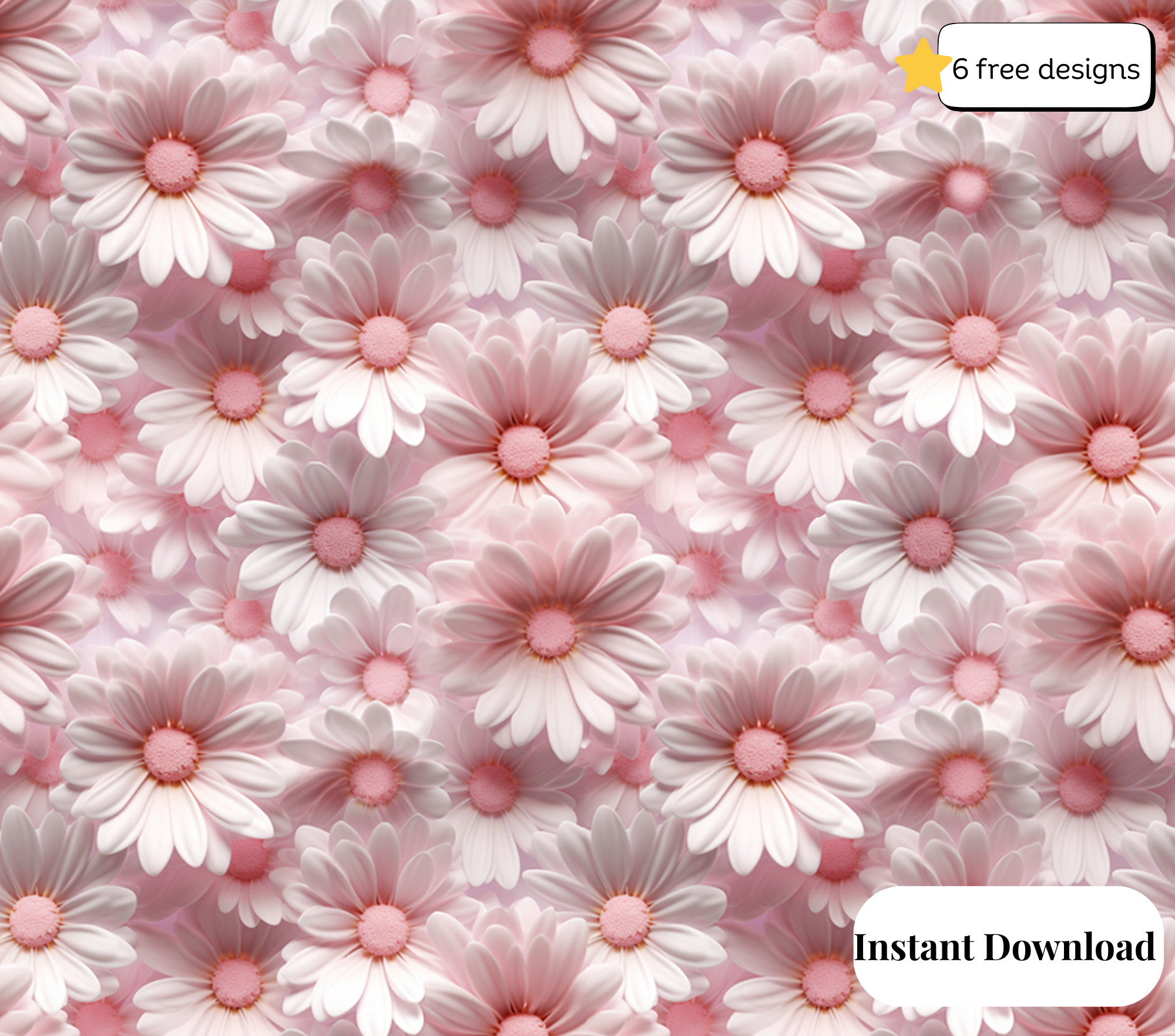 Pink Daisy 20oz. Skinny Tumbler Sublimation Design Digital downloadable PNG