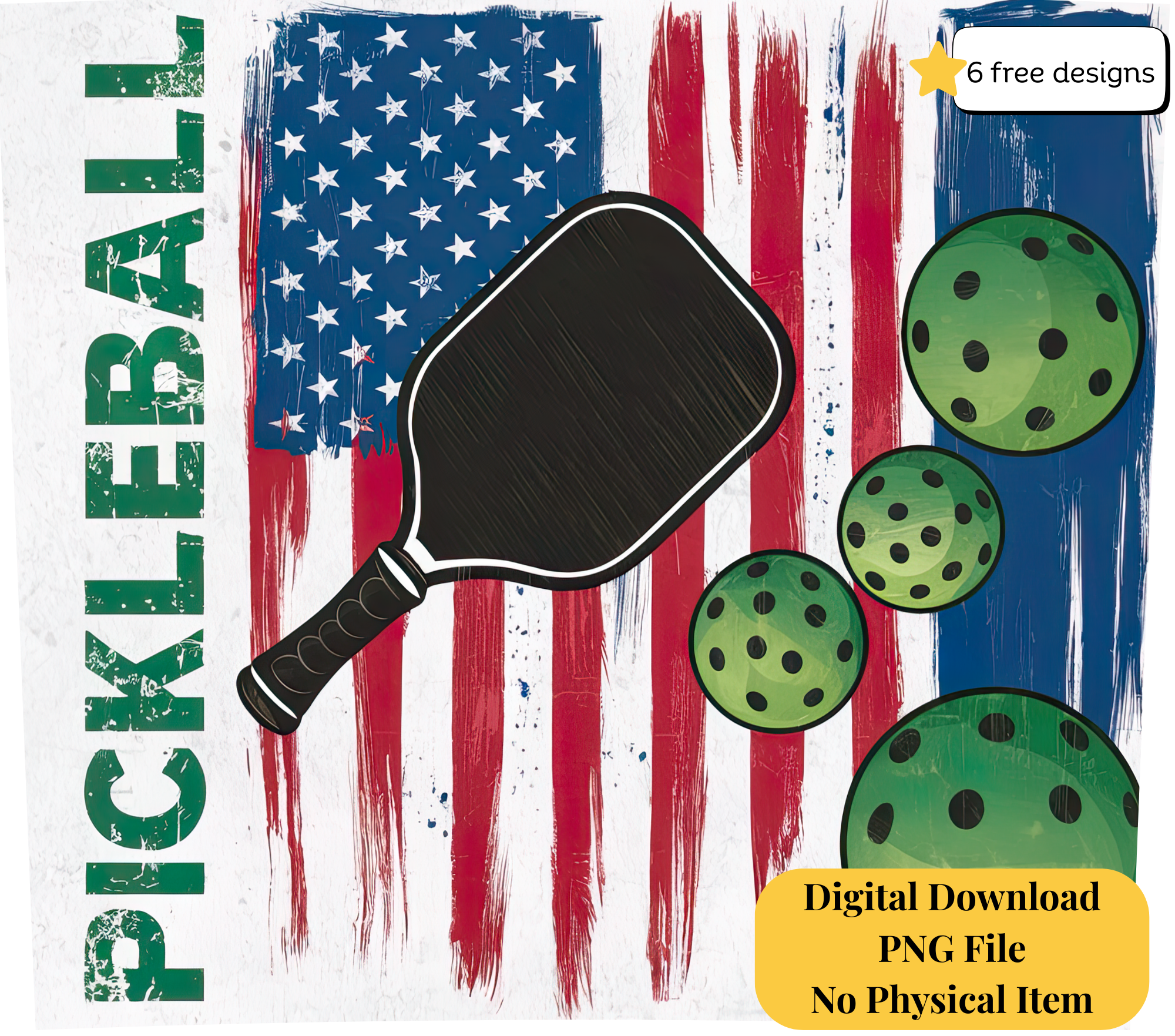 Pickleball 20oz. Skinny Tumbler Sublimation Design Digital downloadable PNG