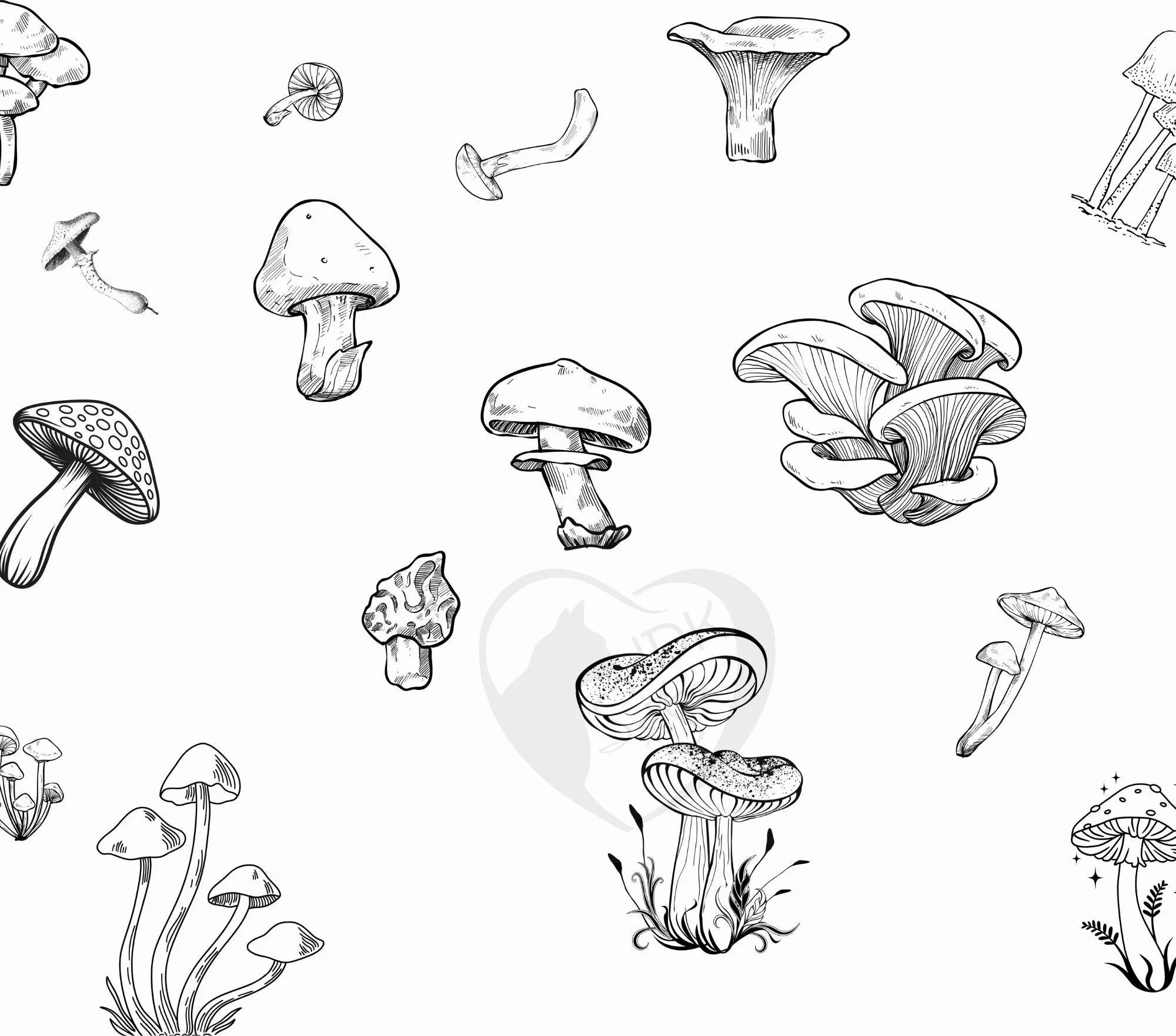 Mushroom  20oz. Skinny Tumbler Sublimation Design Digital downloadable PNG