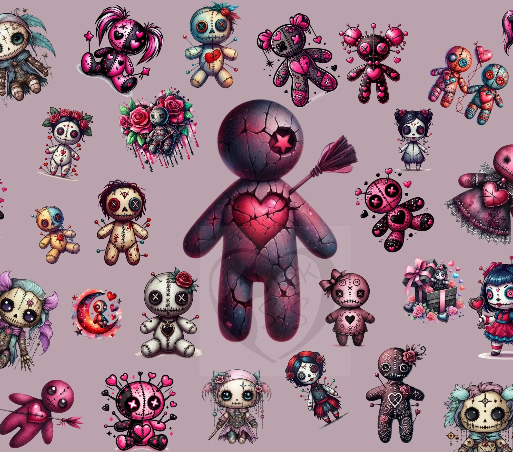 Gothic Voodoo Doll Tumbler Sublimation Design (PNG)