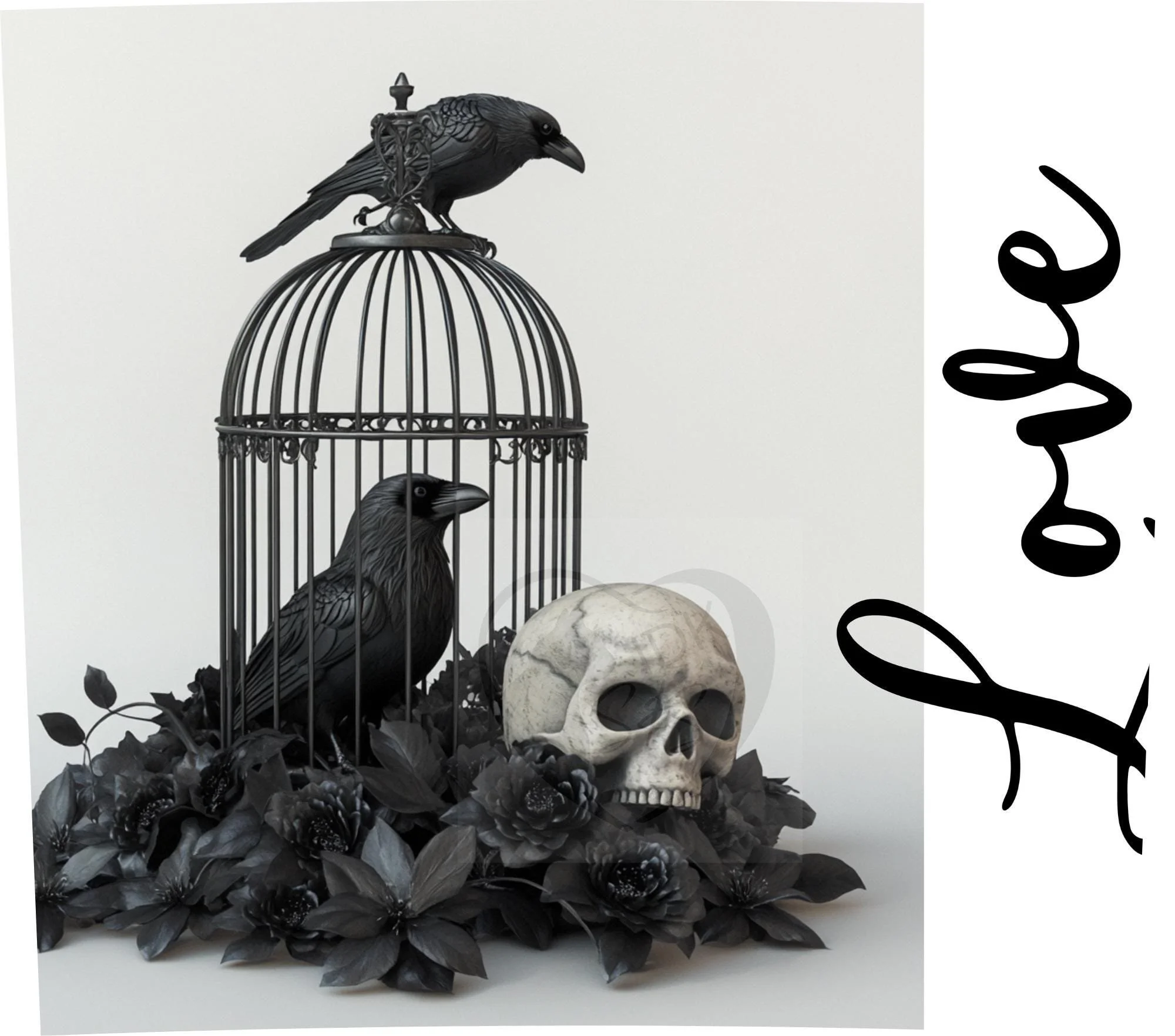 Gothic Bird Cage 20oz Tumbler Sublimation Design (Digital PNG)