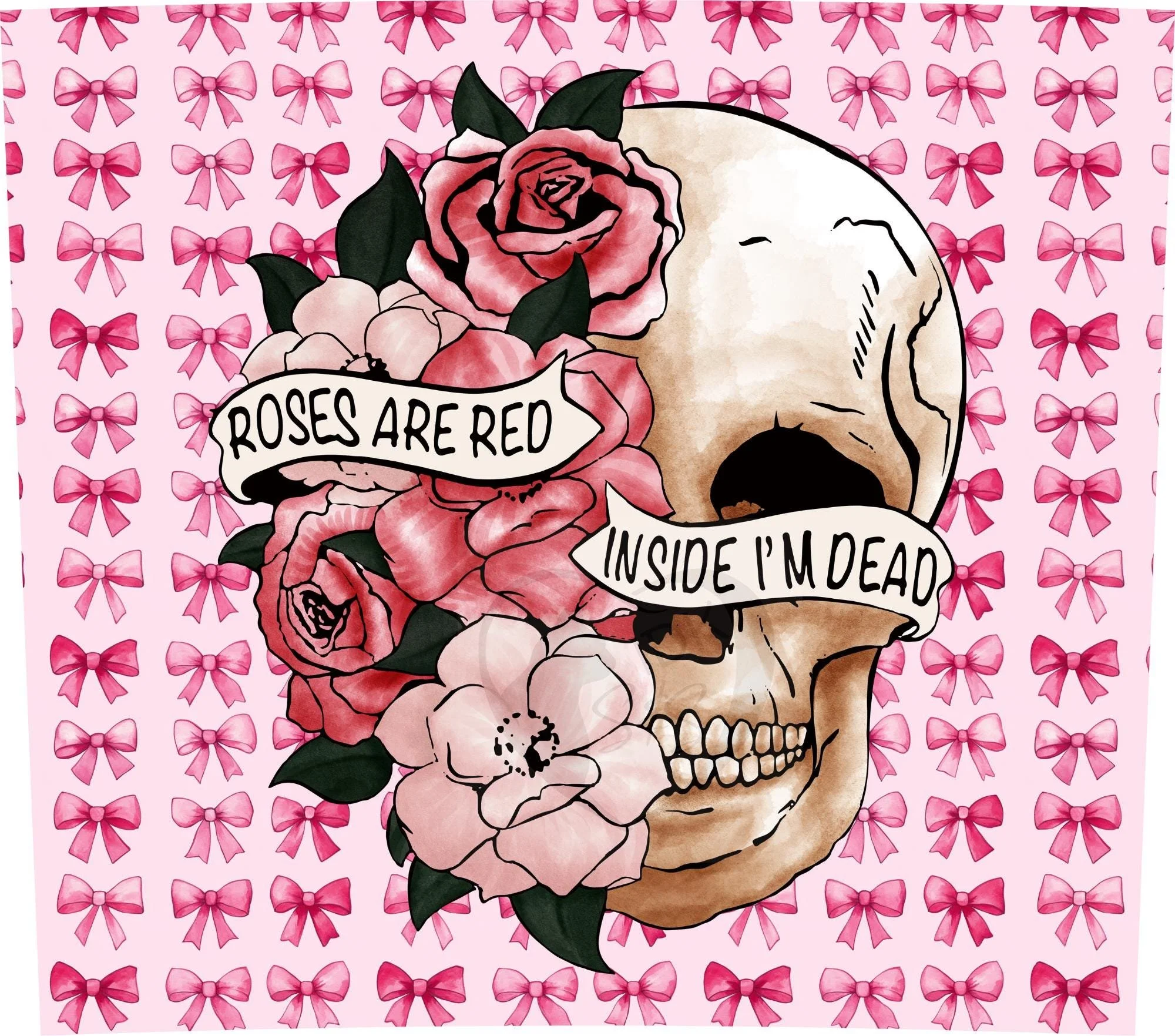 Gothic Coquette Vibes: Red Roses 20oz Skinny Tumbler Design - Digital Download