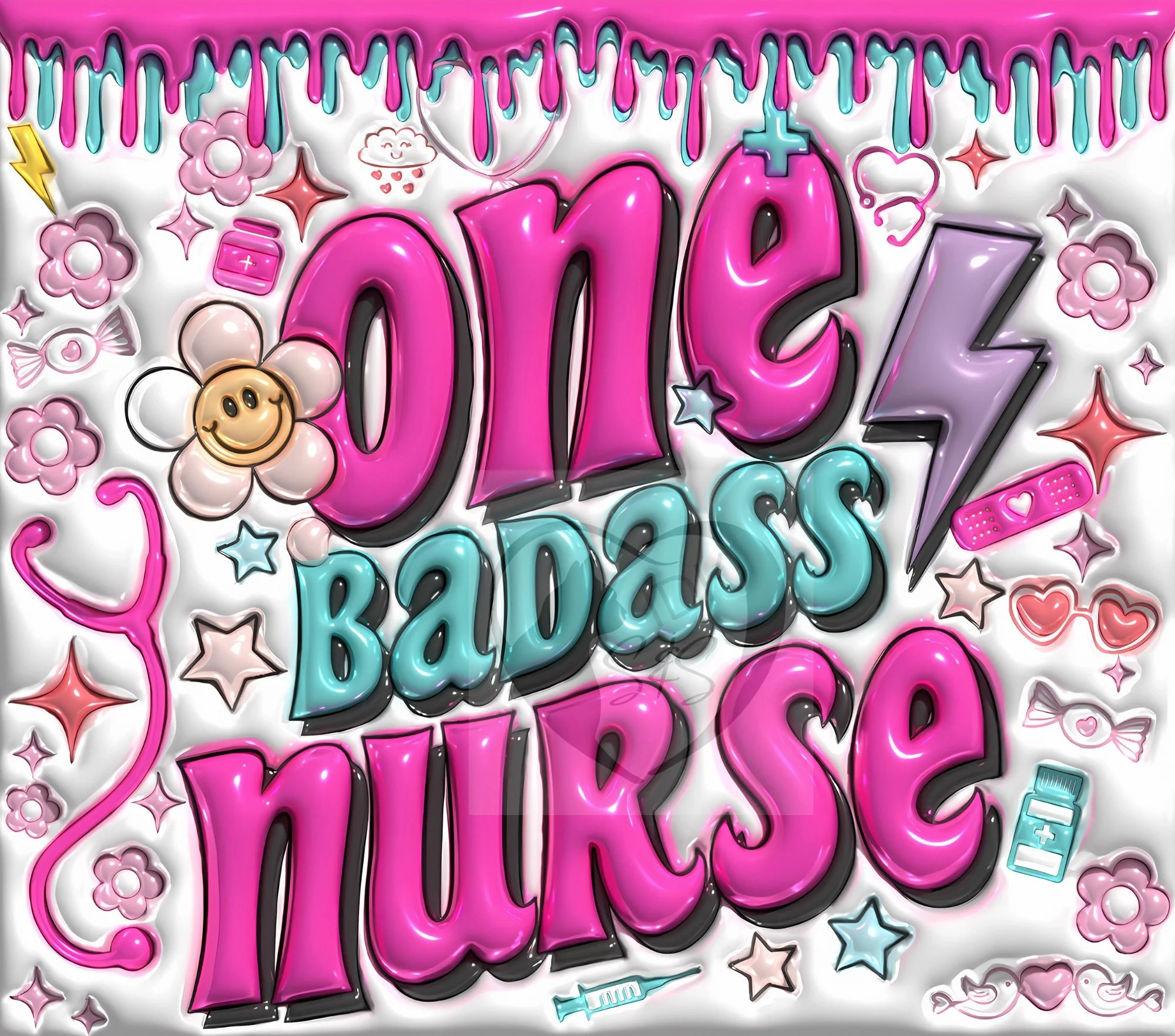 Nurse 20oz. Skinny Tumbler Sublimation Design Digital downloadable PNG