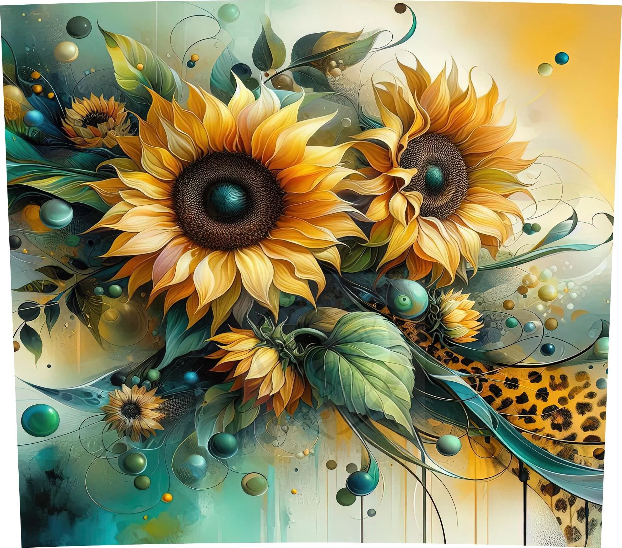 Sunflower and Butterflies Tumbler Sublimation Design PNG (Digital Download)