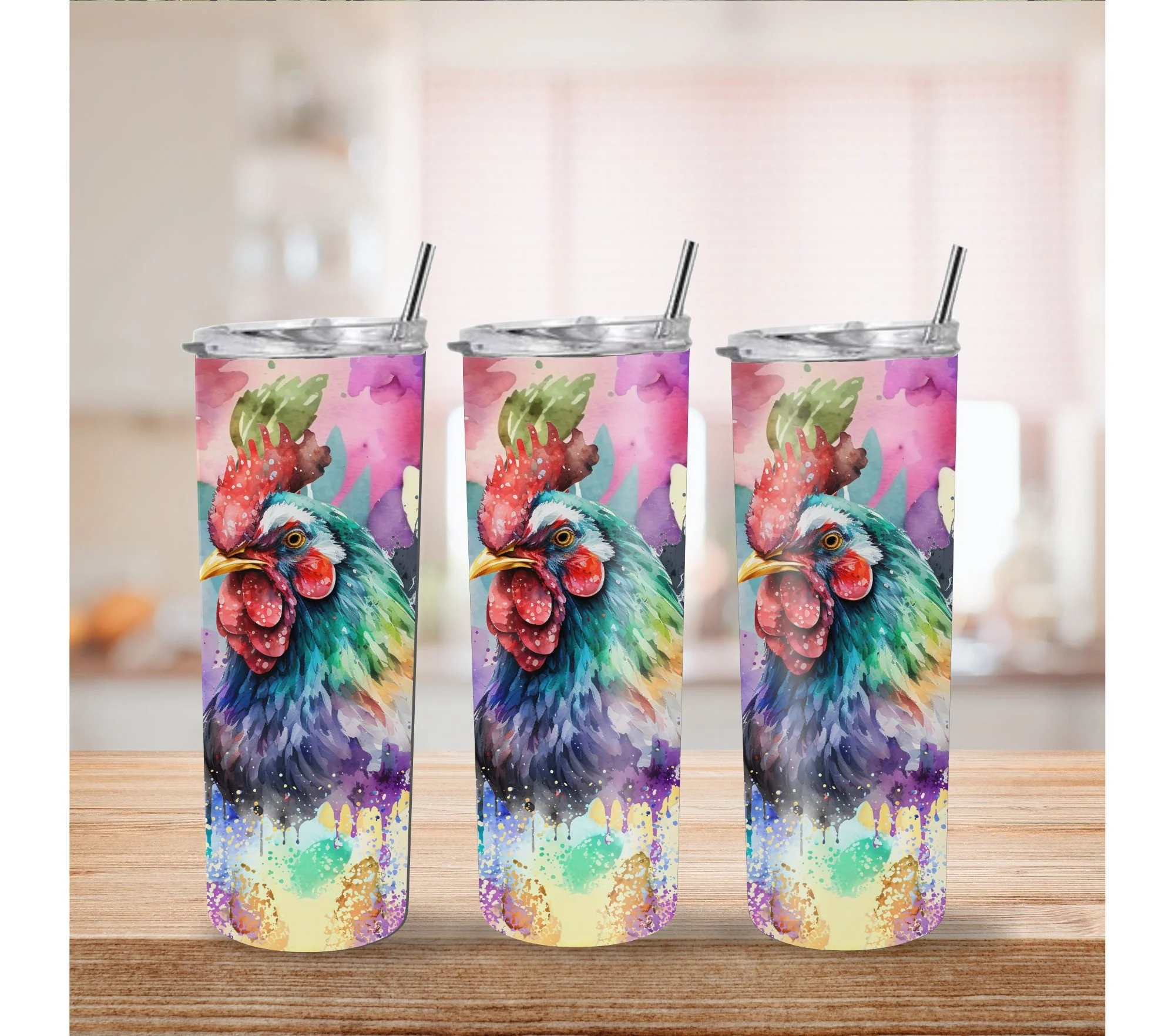 Hen print 20oz. Skinny Tumbler Sublimation Design Digital downloadable PNG
