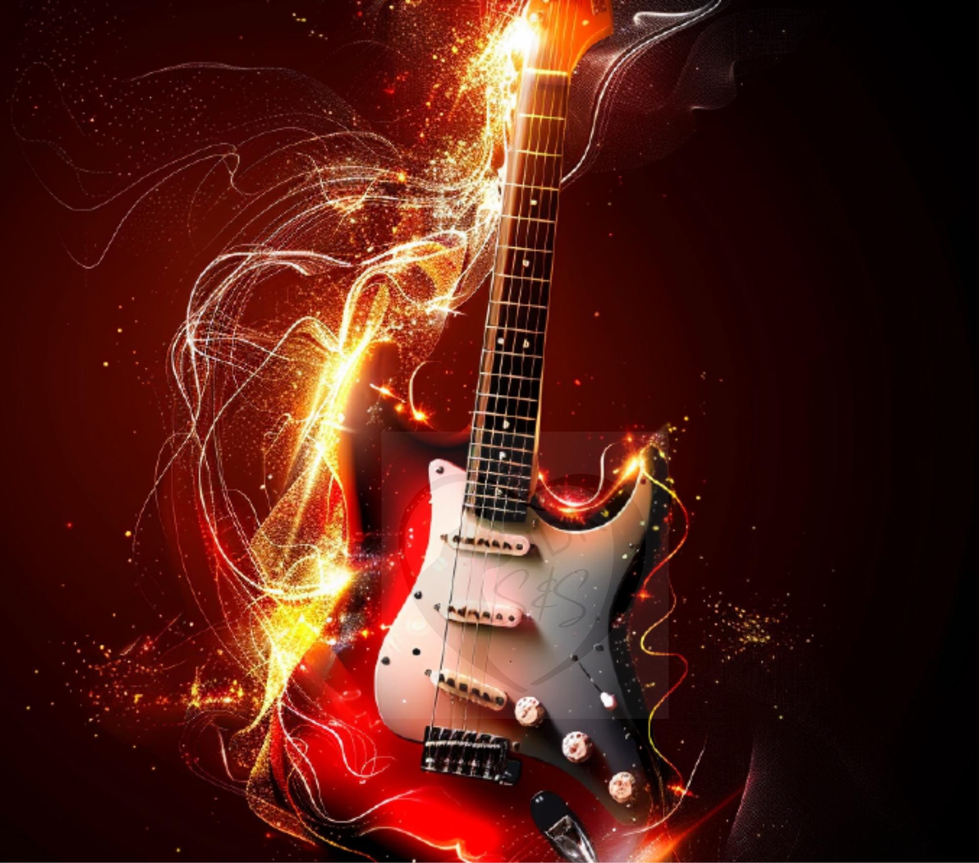 Guitar  20oz. Skinny Tumbler Sublimation Design Digital downloadable PNG