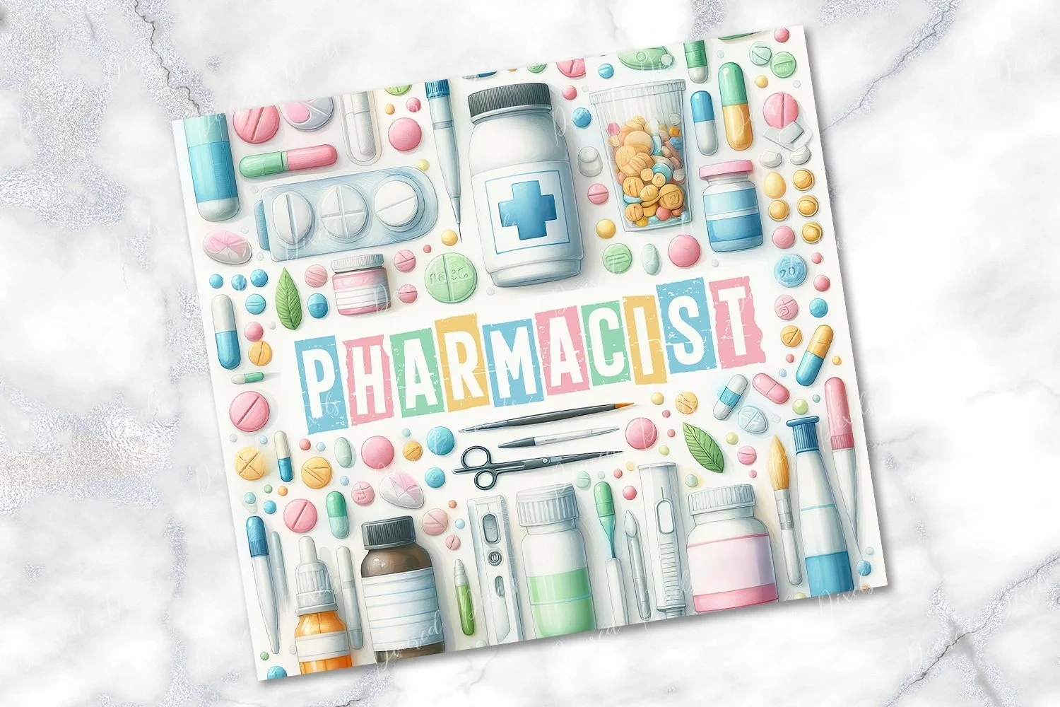 Pharmacist 20oz. Skinny Tumbler Sublimation Design Digital downloadable PNG 20oz. straight tumbler wrap PNG