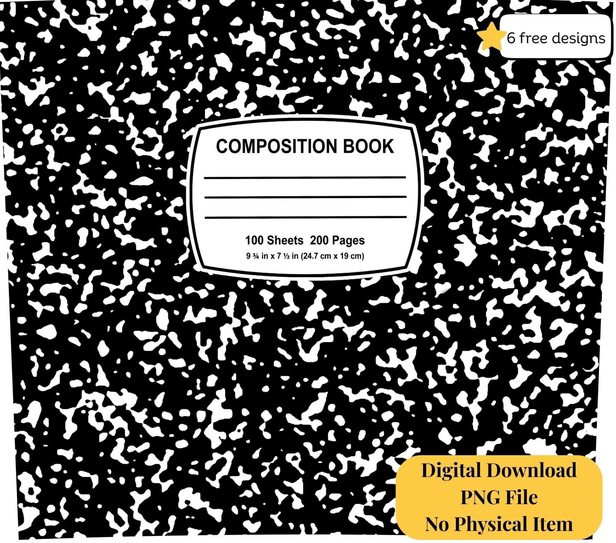 Composition Notebook 20oz. Skinny Tumbler Sublimation Design Digital downloadable PNG