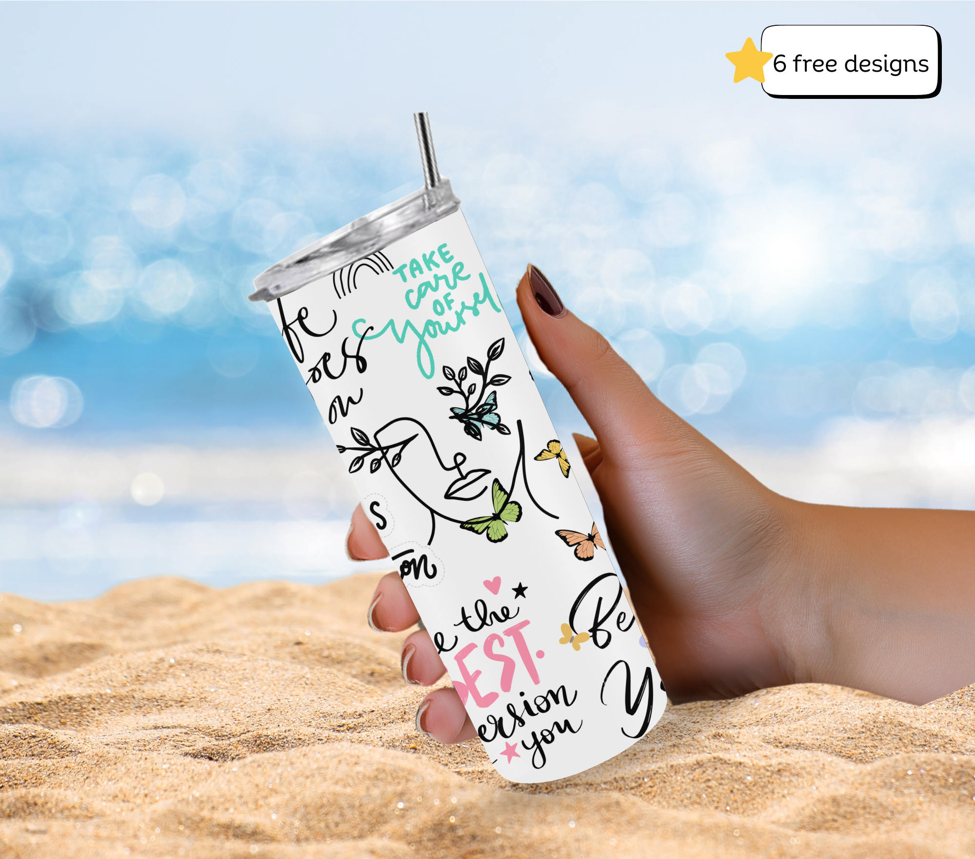 Mental health 20oz skinny tumbler sublimation PNG