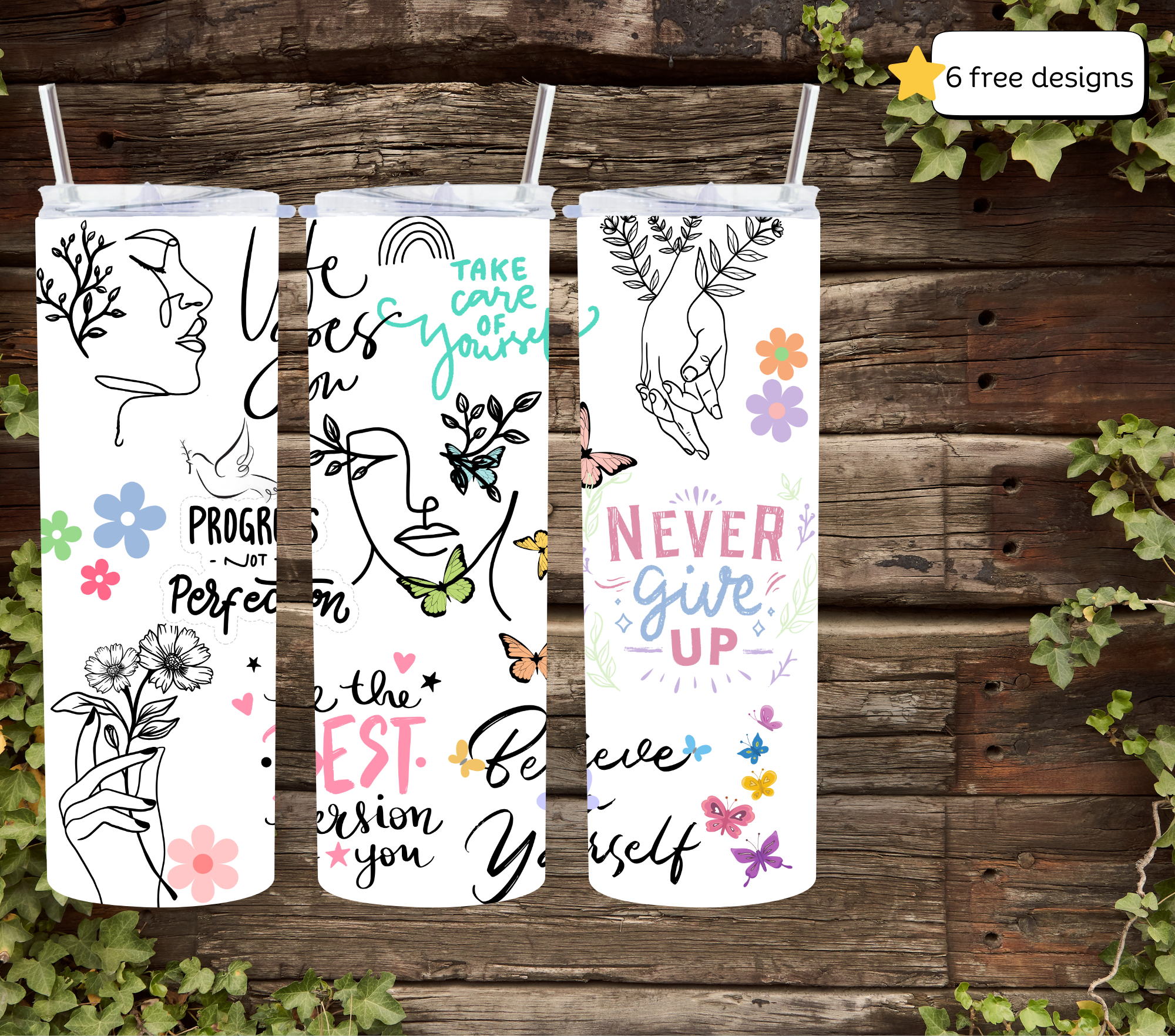 Mental health 20oz skinny tumbler sublimation PNG