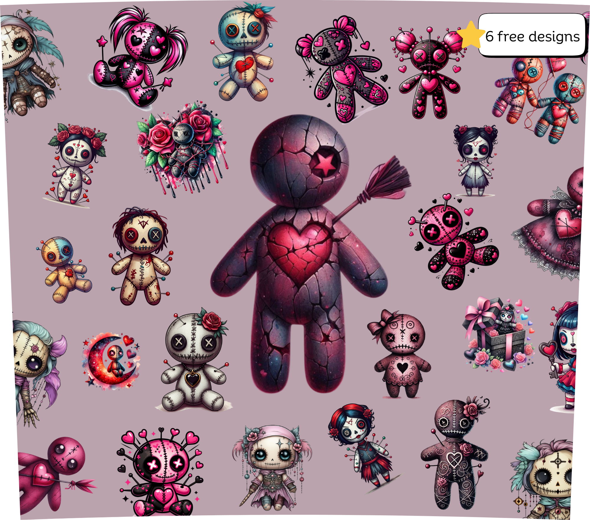 Gothic Voodoo Doll Tumbler Sublimation Design (PNG)