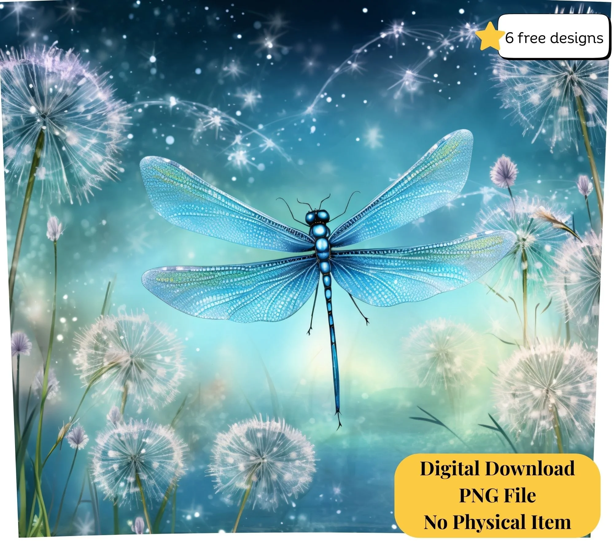 Dragonfly 20oz. Skinny Tumbler Sublimation Design Digital downloadable PNG